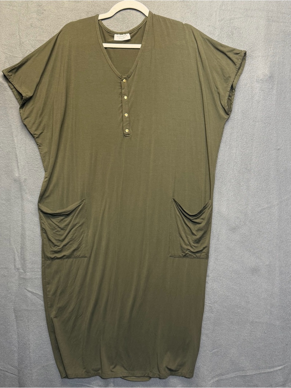 Xs/s Oversized Fit Dwell and slumber cocoon style house dress Olive Green